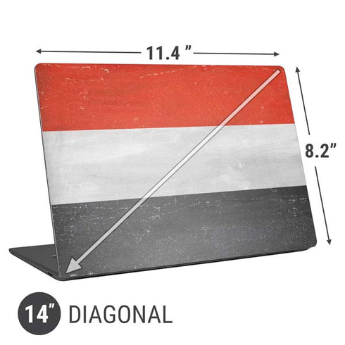 Yemen Flag Distressed Universal Laptop 14in (11.4 x 8.2in) Skin
