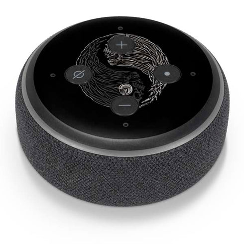 Liquid Blue Yin Yang Music Skulls Amazon Echo Dot Skin