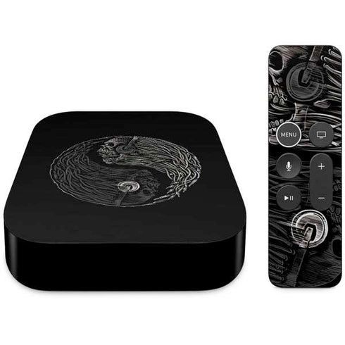 Liquid Blue Yin Yang Music Skulls Apple TV Skin
