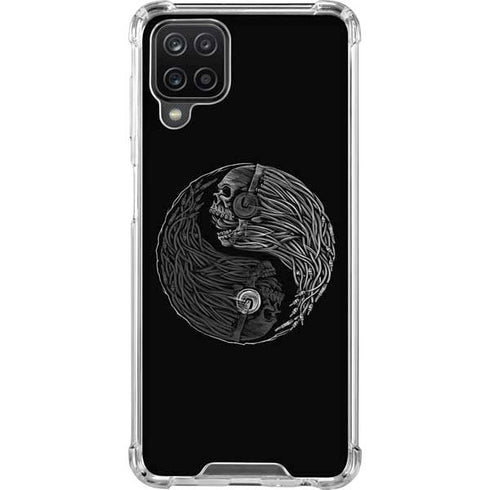 Liquid Blue Yin Yang Music Skulls Galaxy A12 Clear Case