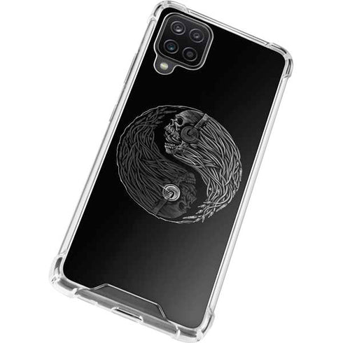 Liquid Blue Yin Yang Music Skulls Galaxy A12 Clear Case