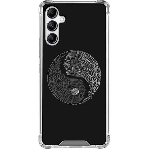 Liquid Blue Yin Yang Music Skulls Galaxy A14 5G Clear Case