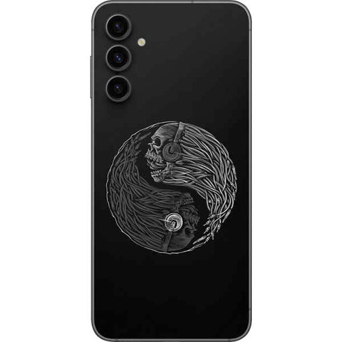 Liquid Blue Yin Yang Music Skulls Galaxy A14 5G Skin
