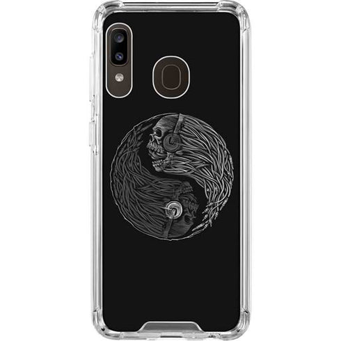 Liquid Blue Yin Yang Music Skulls Galaxy A30 Clear Case