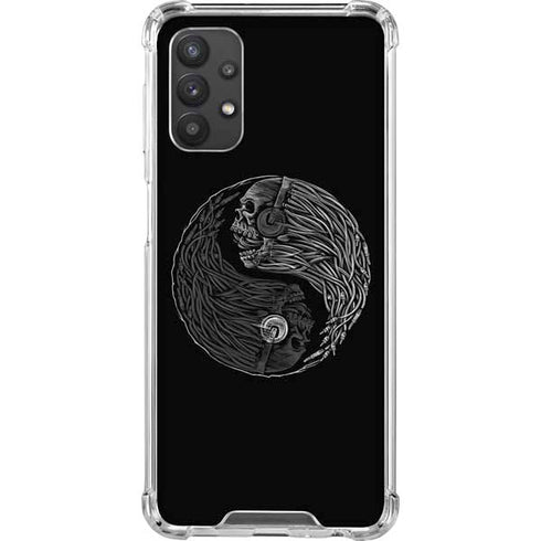 Liquid Blue Yin Yang Music Skulls Galaxy A32 5G Clear Case