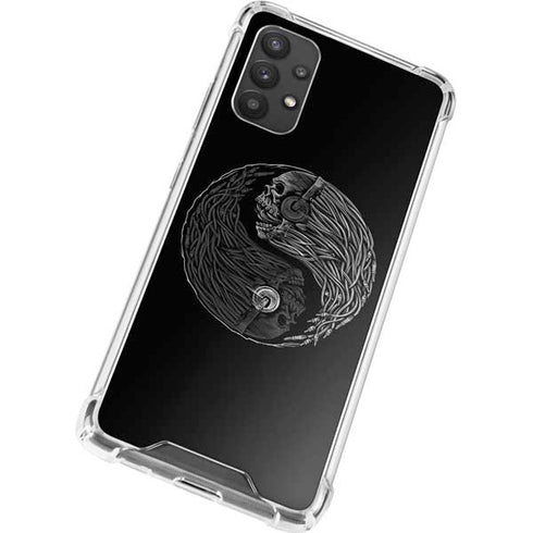 Liquid Blue Yin Yang Music Skulls Galaxy A32 5G Clear Case