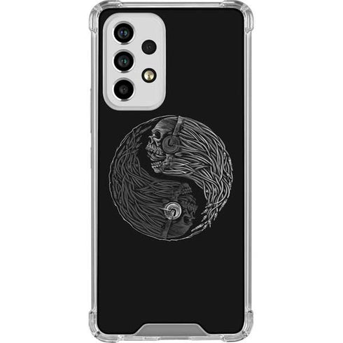 Liquid Blue Yin Yang Music Skulls Galaxy A53 5G Clear Case