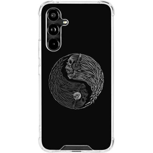 Liquid Blue Yin Yang Music Skulls Galaxy A54 5G Clear Case
