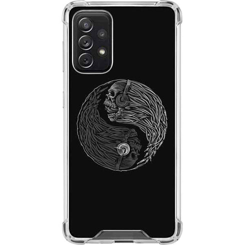 Liquid Blue Yin Yang Music Skulls Galaxy A72 5G Clear Case
