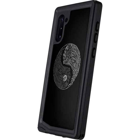 Liquid Blue Yin Yang Music Skulls Galaxy Note 10 Waterproof Case