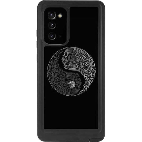 Liquid Blue Yin Yang Music Skulls Galaxy Note20 5G Waterproof Case