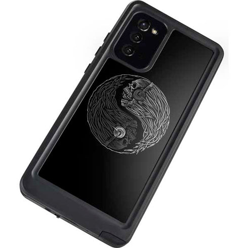 Liquid Blue Yin Yang Music Skulls Galaxy Note20 5G Waterproof Case