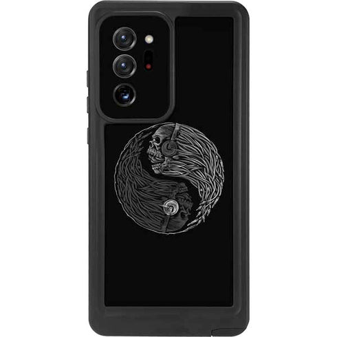 Liquid Blue Yin Yang Music Skulls Galaxy Note20 Ultra 5G Waterproof Case