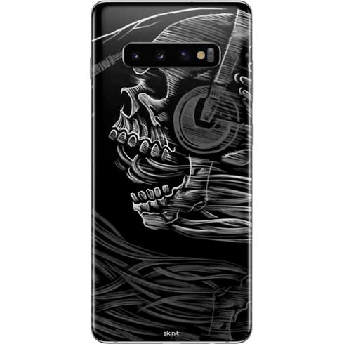 Liquid Blue Yin Yang Music Skulls Galaxy S10 Plus Skin