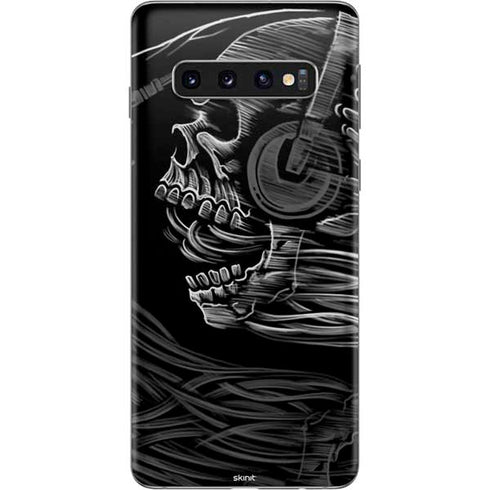 Liquid Blue Yin Yang Music Skulls Galaxy S10 Skin