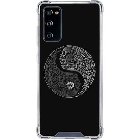 Liquid Blue Yin Yang Music Skulls Galaxy S20 FE Clear Case