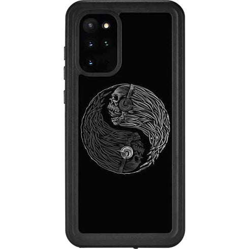 Liquid Blue Yin Yang Music Skulls Galaxy S20 Plus Waterproof Case
