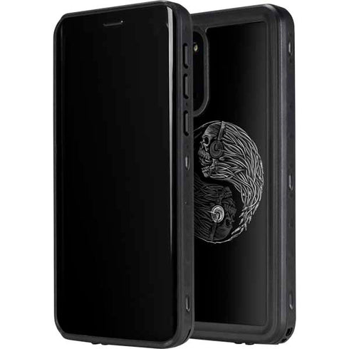 Liquid Blue Yin Yang Music Skulls Galaxy S20 Plus Waterproof Case