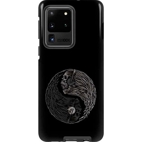 Liquid Blue Yin Yang Music Skulls Galaxy S20 Ultra 5G Pro Case