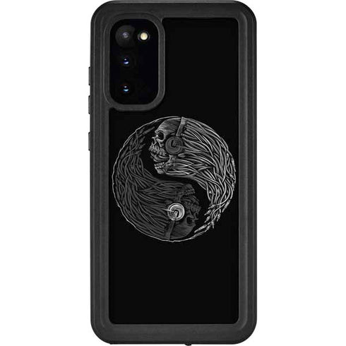 Liquid Blue Yin Yang Music Skulls Galaxy S20 Waterproof Case