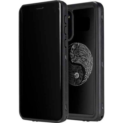 Liquid Blue Yin Yang Music Skulls Galaxy S20 Waterproof Case