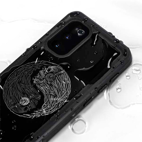 Liquid Blue Yin Yang Music Skulls Galaxy S20 Waterproof Case