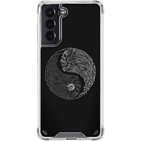 Liquid Blue Yin Yang Music Skulls Galaxy S21 5G Clear Case