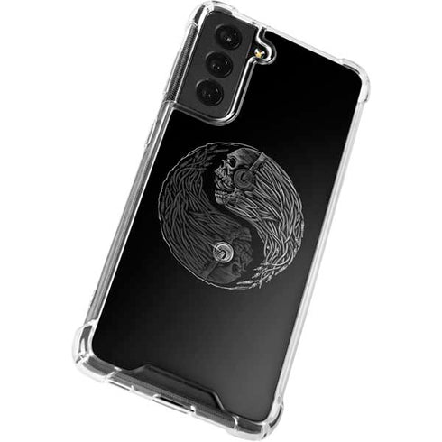 Liquid Blue Yin Yang Music Skulls Galaxy S21 FE Clear Case