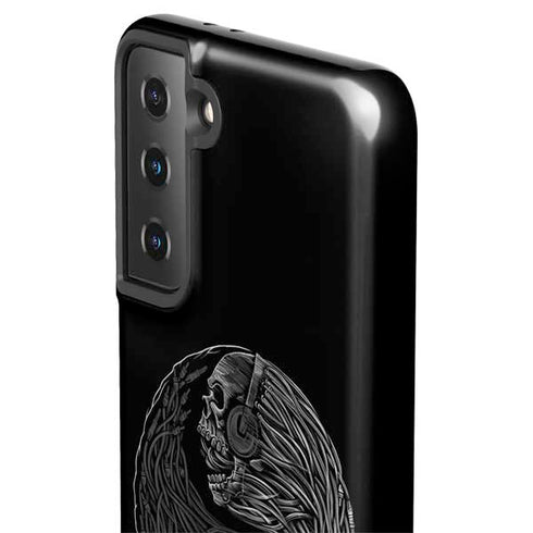 Liquid Blue Yin Yang Music Skulls Galaxy S21 FE Pro Case