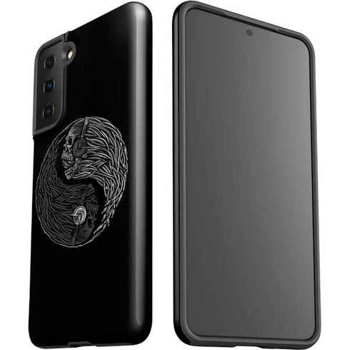 Liquid Blue Yin Yang Music Skulls Galaxy S21 FE Pro Case