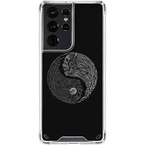 Liquid Blue Yin Yang Music Skulls Galaxy S21 Ultra 5G Clear Case