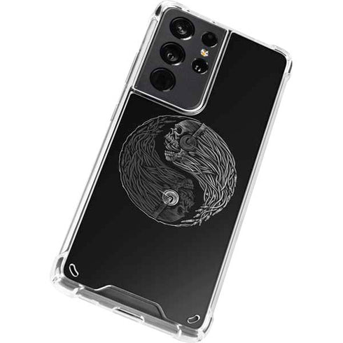 Liquid Blue Yin Yang Music Skulls Galaxy S21 Ultra 5G Clear Case
