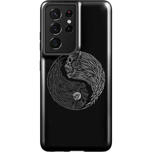 Liquid Blue Yin Yang Music Skulls Galaxy S21 Ultra 5G Pro Case