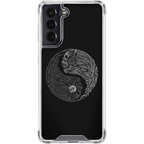 Liquid Blue Yin Yang Music Skulls Galaxy S22 Clear Case