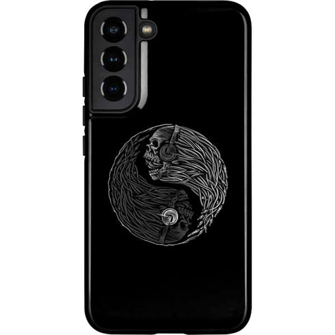 Liquid Blue Yin Yang Music Skulls Galaxy S22 Plus Pro Case