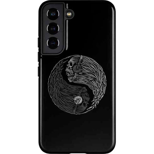 Liquid Blue Yin Yang Music Skulls Galaxy S22 Pro Case