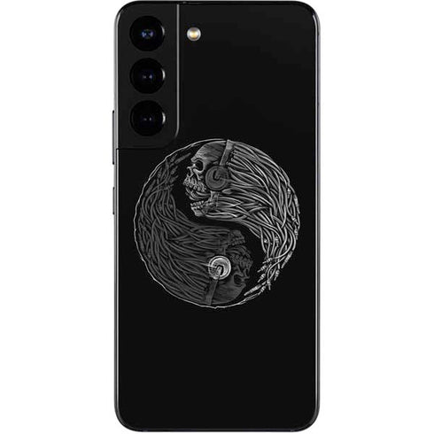 Liquid Blue Yin Yang Music Skulls Galaxy S22 Skin