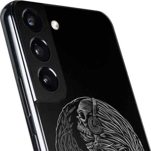 Liquid Blue Yin Yang Music Skulls Galaxy S22 Skin