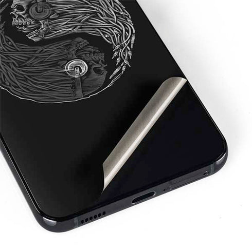 Liquid Blue Yin Yang Music Skulls Galaxy S22 Skin