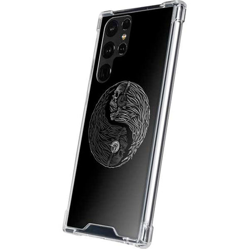 Liquid Blue Yin Yang Music Skulls Galaxy S22 Ultra Clear Case
