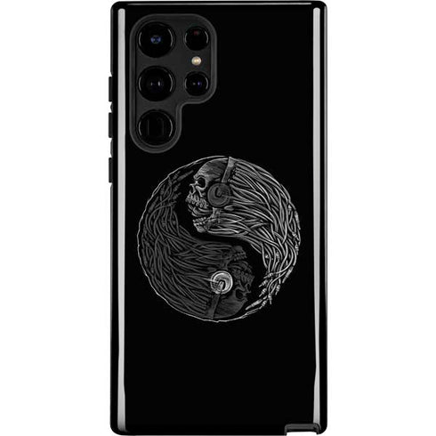 Liquid Blue Yin Yang Music Skulls Galaxy S22 Ultra Pro Case