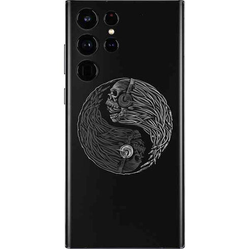 Liquid Blue Yin Yang Music Skulls Galaxy S22 Ultra Skin