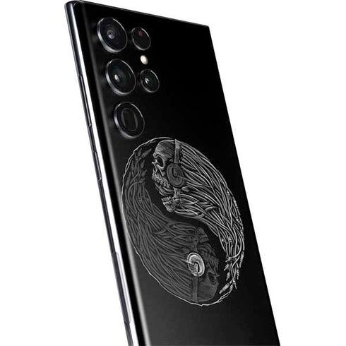 Liquid Blue Yin Yang Music Skulls Galaxy S22 Ultra Skin
