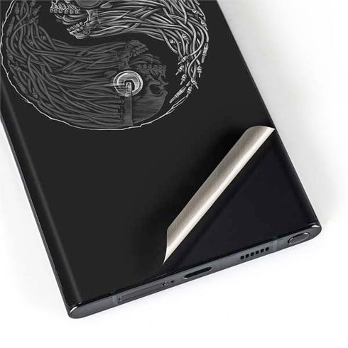 Liquid Blue Yin Yang Music Skulls Galaxy S22 Ultra Skin