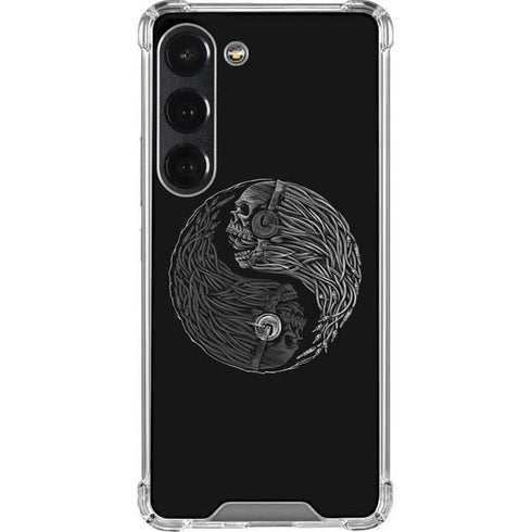 Liquid Blue Yin Yang Music Skulls Galaxy S23 Clear Case