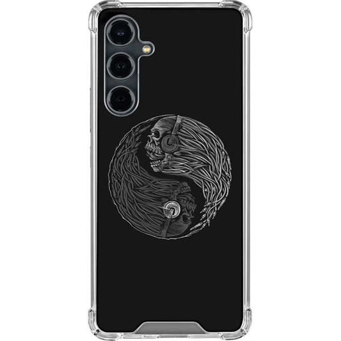Liquid Blue Yin Yang Music Skulls Galaxy S23 FE Clear Case