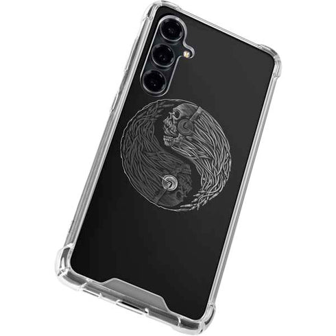 Liquid Blue Yin Yang Music Skulls Galaxy S23 FE Clear Case