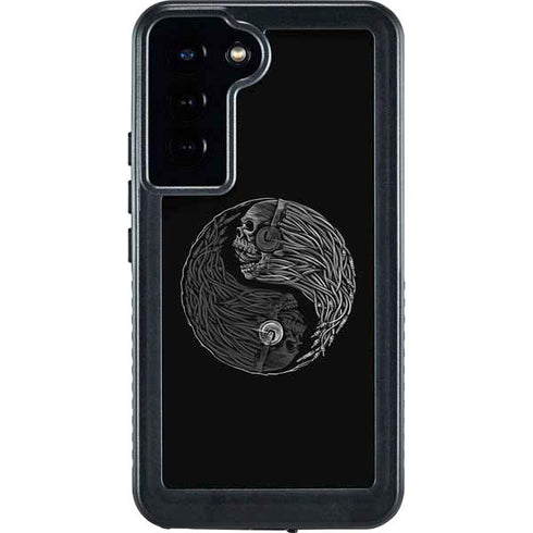 Liquid Blue Yin Yang Music Skulls Galaxy S23 Plus Waterproof Case