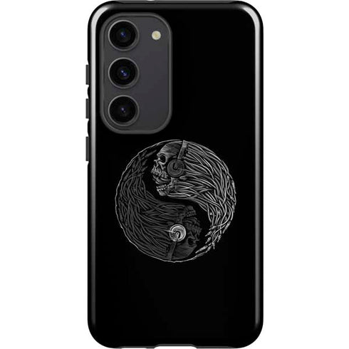 Liquid Blue Yin Yang Music Skulls Galaxy S23 Pro Case