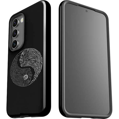 Liquid Blue Yin Yang Music Skulls Galaxy S23 Pro Case